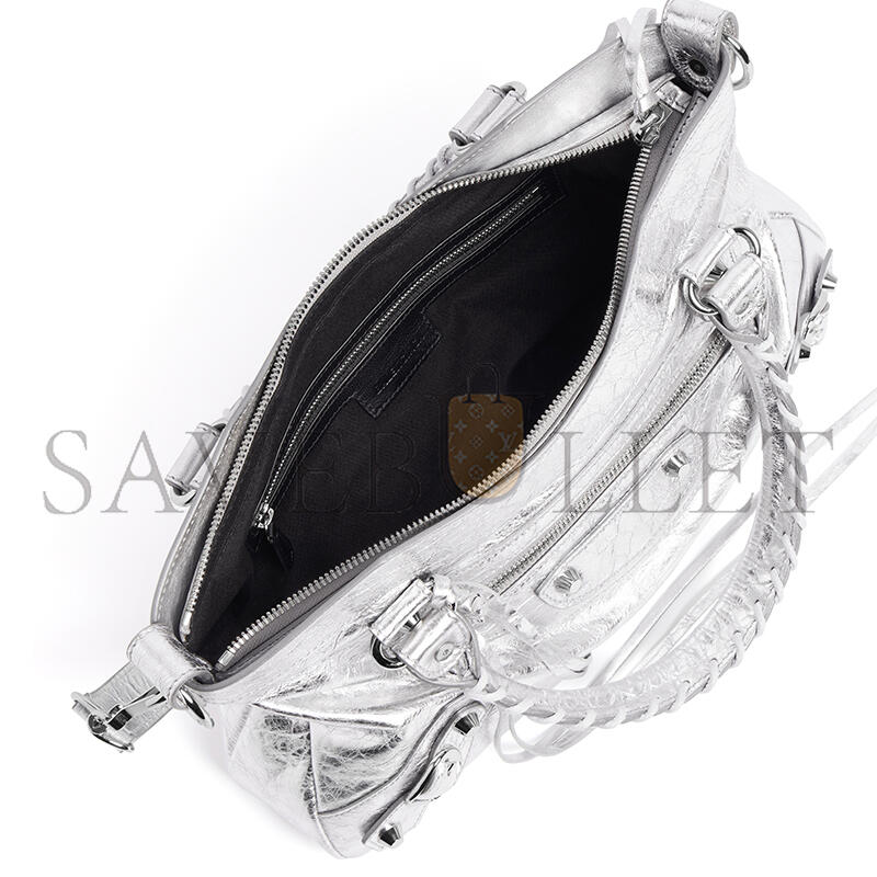 BALENCIAGA WOMEN'S LE CITY FIRST BAG IN SILVER 8414582AB4V8122 (34*20*6cm) BALENCIAGA WOMEN'S LE CITY FIRST BAG IN SILVER 8414582AB4V8122 (34*20*6cm)